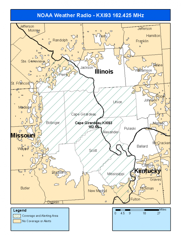 KXI93 Coverage Map