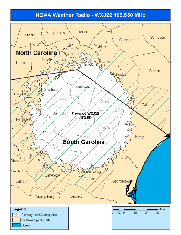 WXJ22 Coverage Map