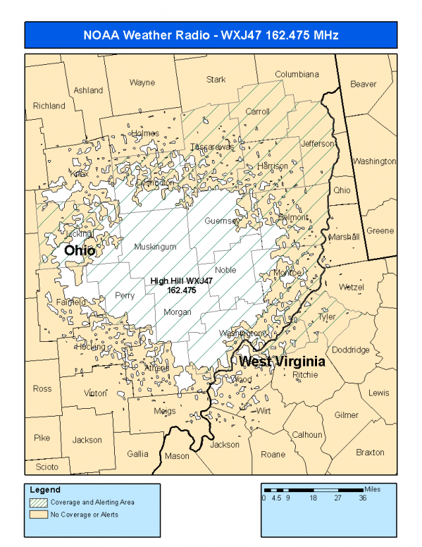 WXJ47 Coverage Map