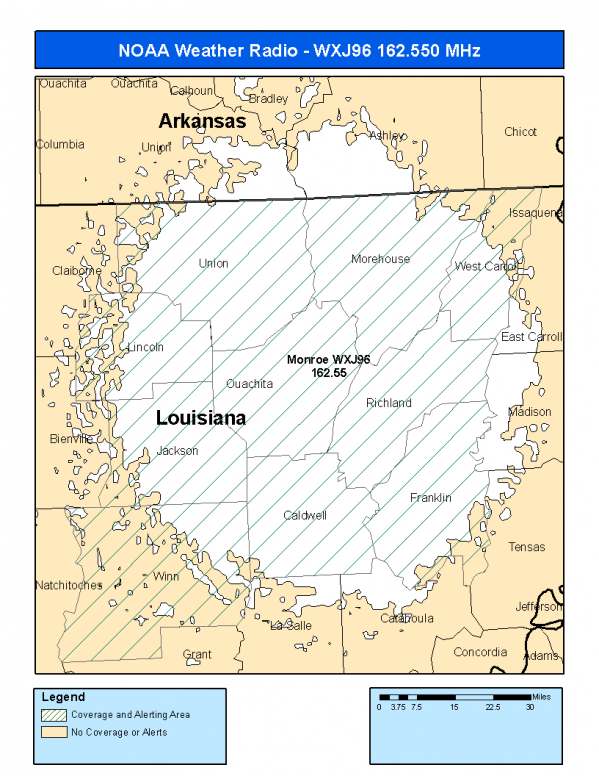 WXJ96 Coverage Map