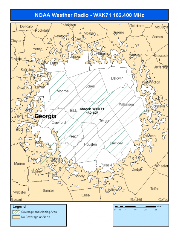 WXK71 Coverage Map