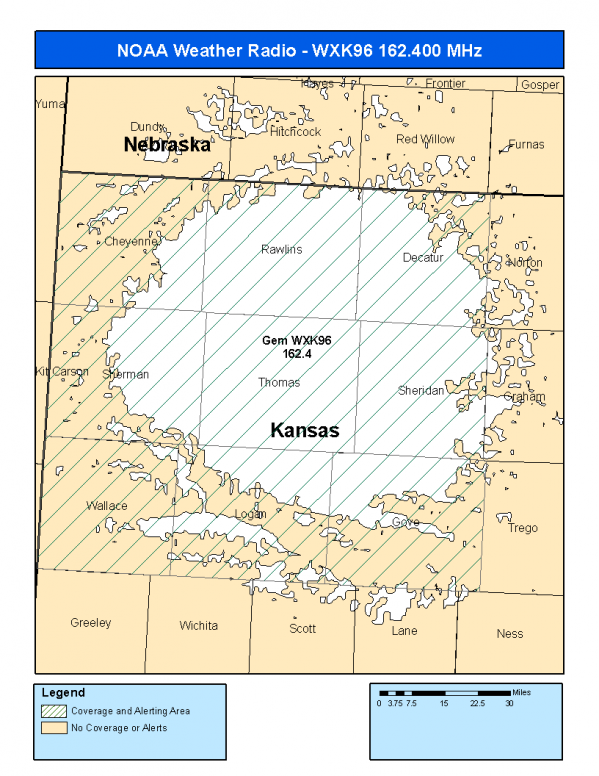 WXK96 Coverage Map