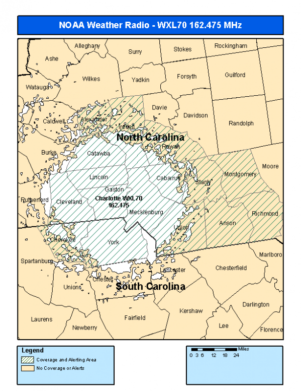 WXL70 Coverage Map