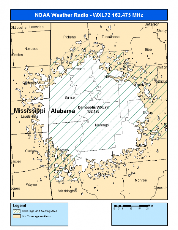 WXL72 Coverage Map