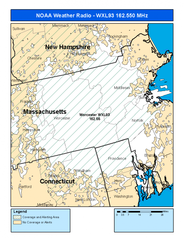 WXL93 Coverage Map