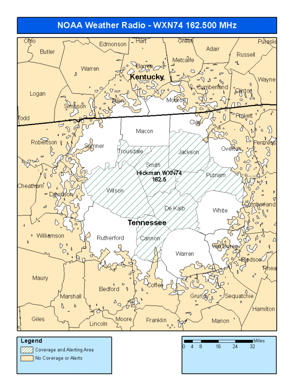 WXN74 Coverage Map