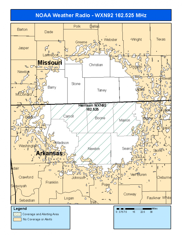 WXN92 Coverage Map